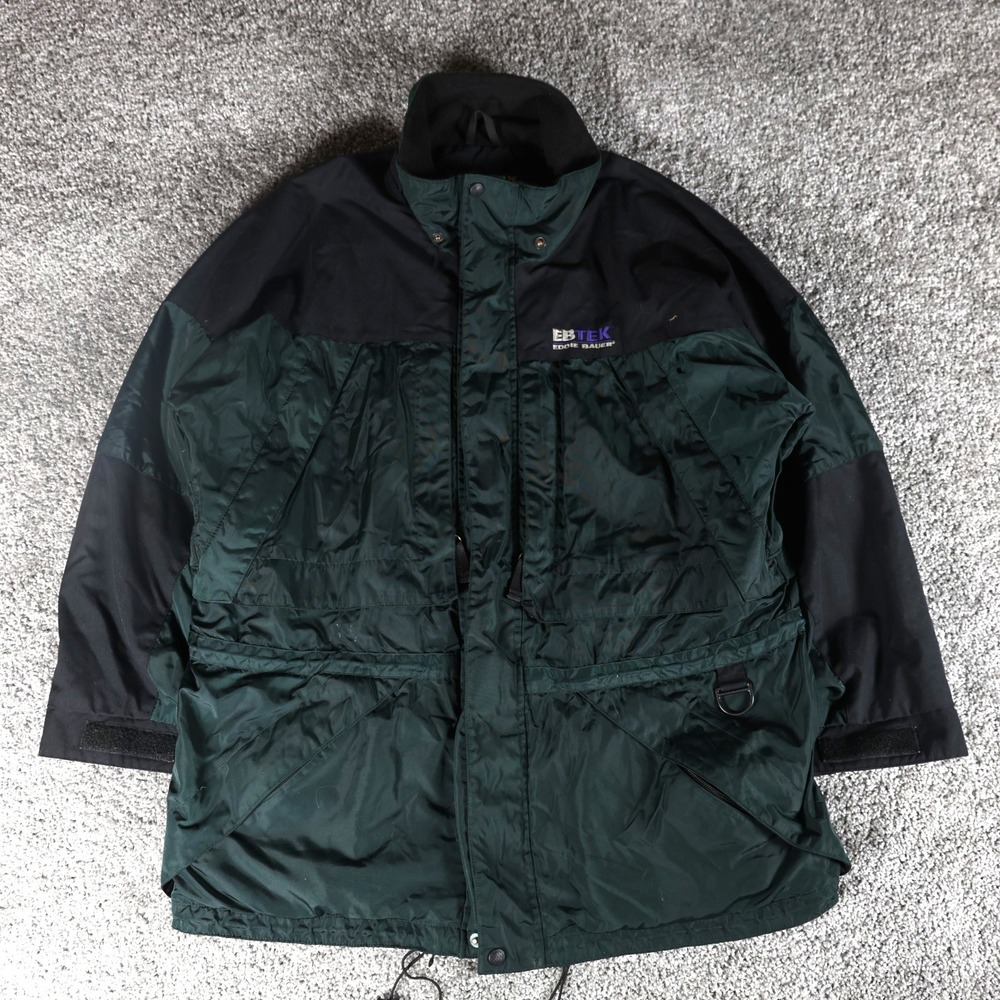 Eddie Bauer‎ EBTEK Men's Large Insulated Technical Jacket Green Black Outdoor